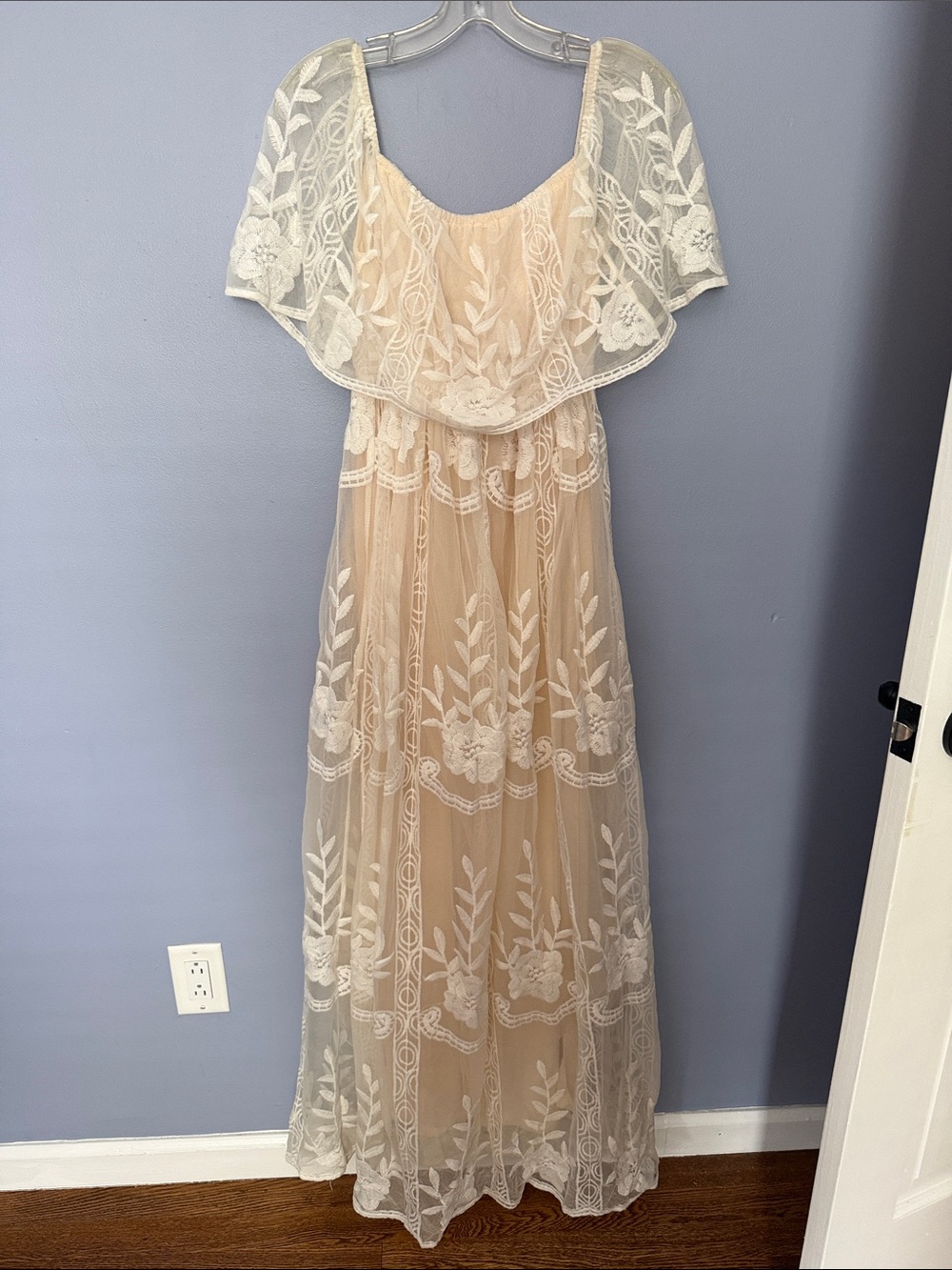Baltic Born Leon Off Shoulder Maxi Dress Boho Bridal Lace Maternity Sz M NWT - Picture 9 of 13